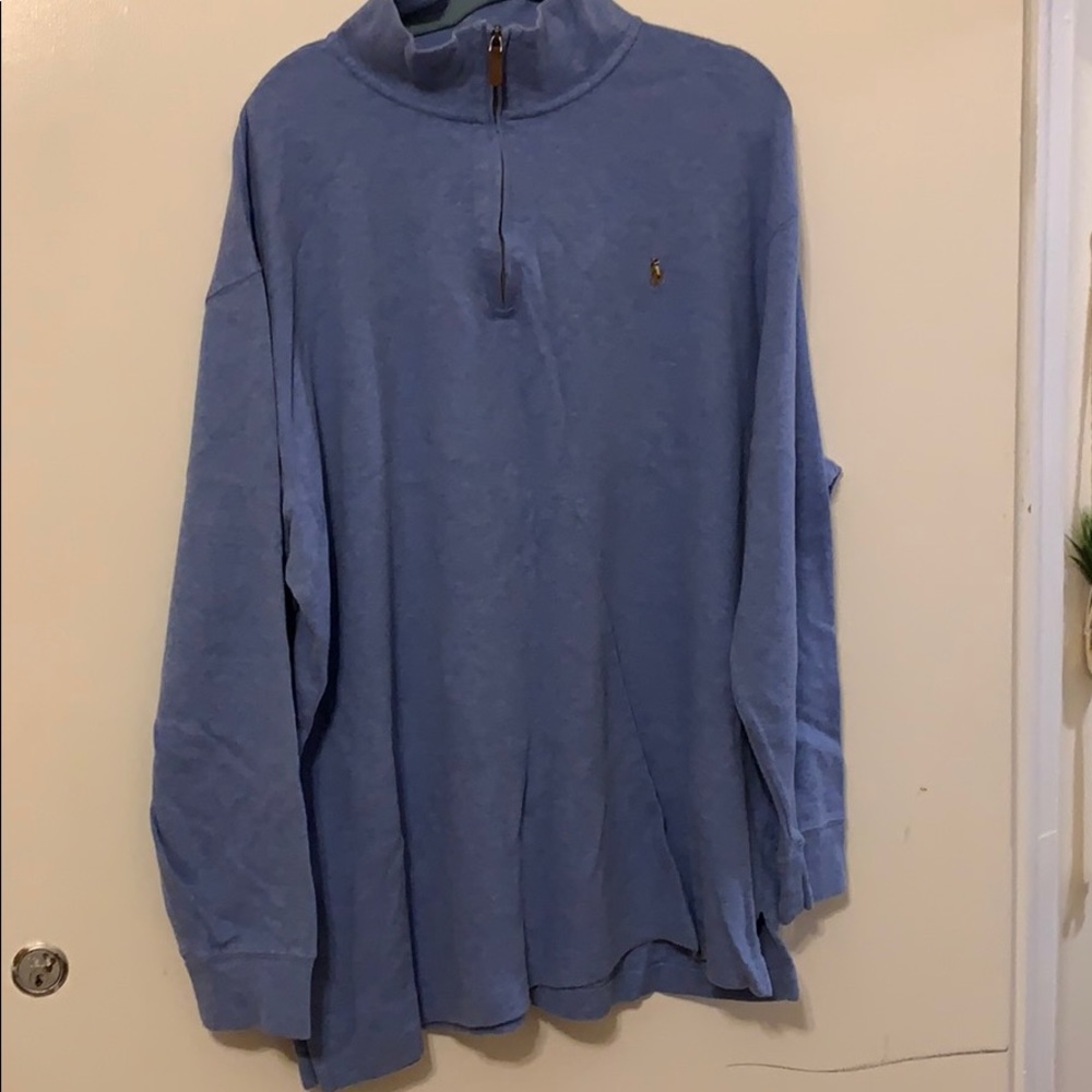 Light/French Blue Polo Half Zip Size 2XB